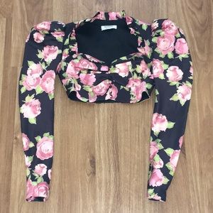 House of Cb WOMANS flower crop top shirt dress